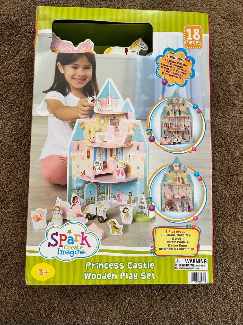 Spark Create Imagine Wooden Princess Castle Play Set **NWT**
